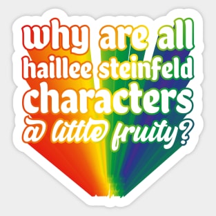 Hailee Steinfeld Gay Flag Fruity Characters Sticker